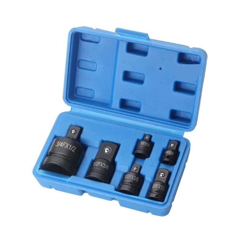 6pcs Adapter Pneumatic Sleeve Head 1/2 to 3/4 Blue Plastic Box for Automobile Torque Mechanical Har
