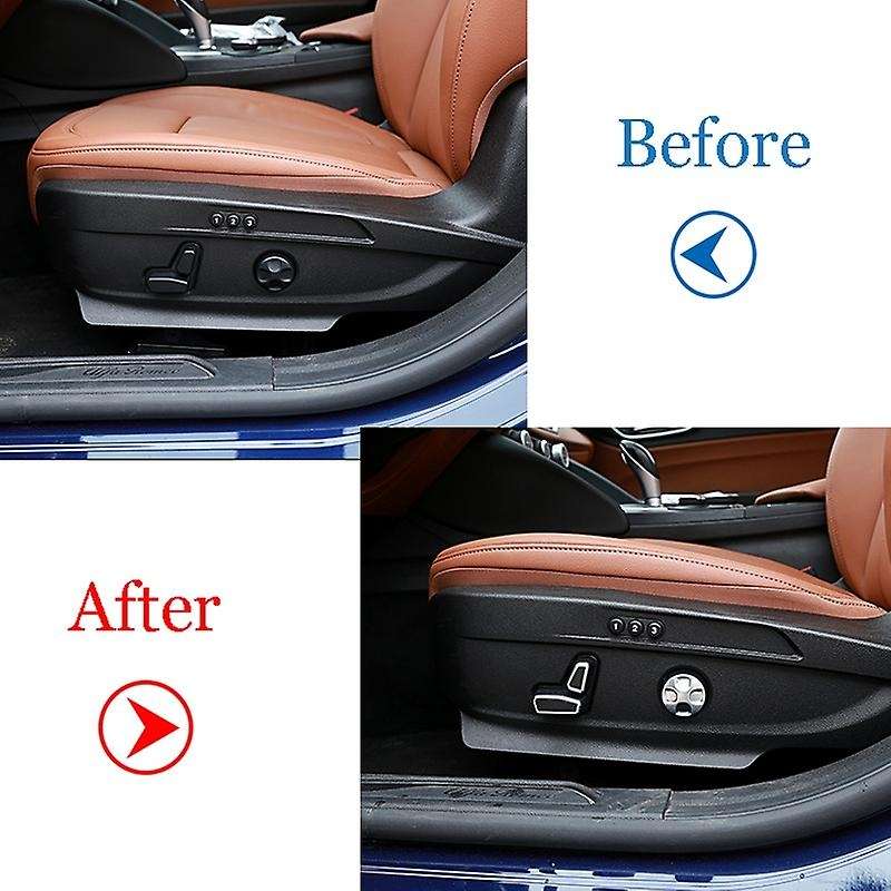 6Pcs ABS Seat Adjustment Button Cover Trim for Stelvio 2017 2018 2019 2020 Auto Accessories