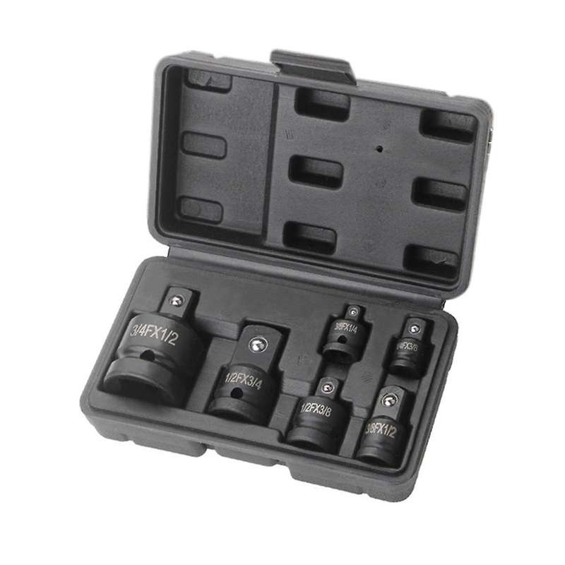 6pcs Adapter Pneumatic Sleeve Head 1/2 to 3/4 Black Plastic Box for Automobile Torque Mechanical Ha