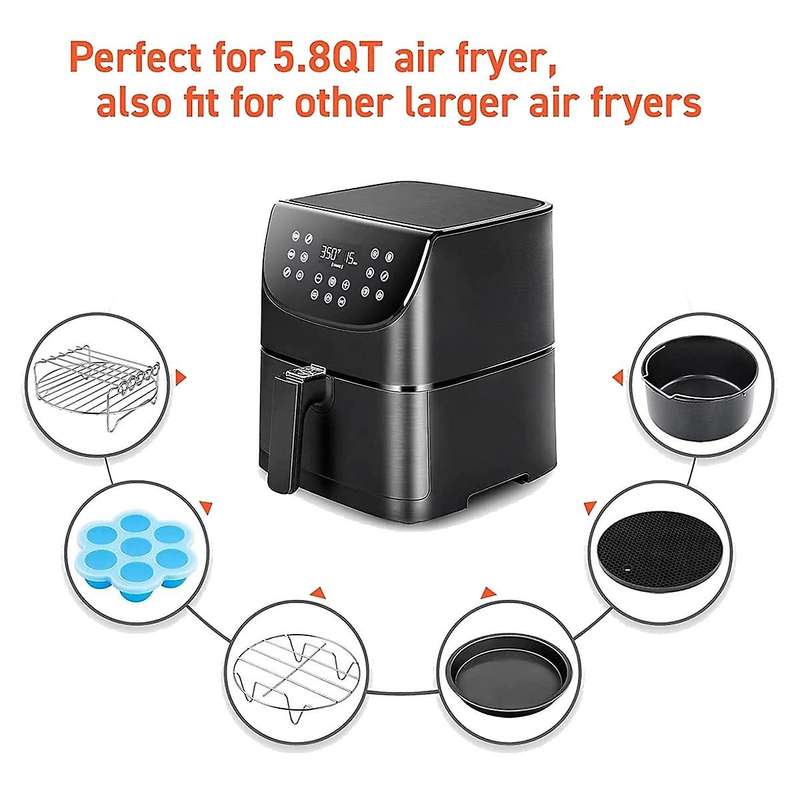 6pcs Air Fryer Accessories for Dual Air Fryer,(8 Inch)