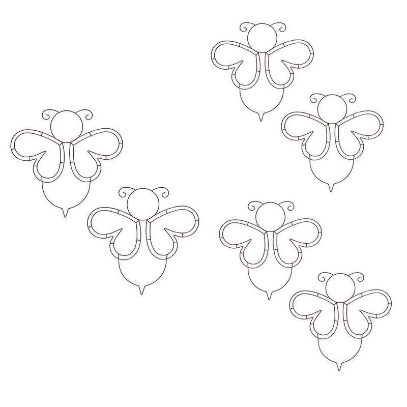 6PCS Bee Wreath Form Wire Wreath Frame Spring Summer Patio Porch Decor for Home Decor and Outdoor