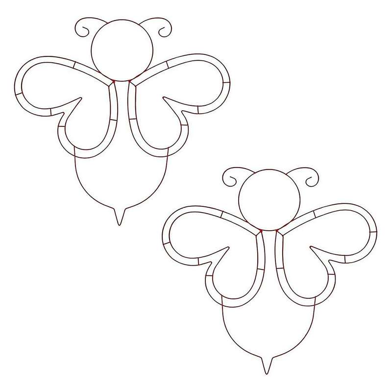 6PCS Bee Wreath Form Wire Wreath Frame Spring Summer Patio Porch Decor for Home Decor and Outdoor