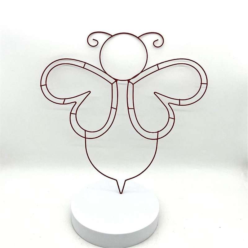 6PCS Bee Wreath Form Wire Wreath Frame Spring Summer Patio Porch Decor for Home Decor and Outdoor