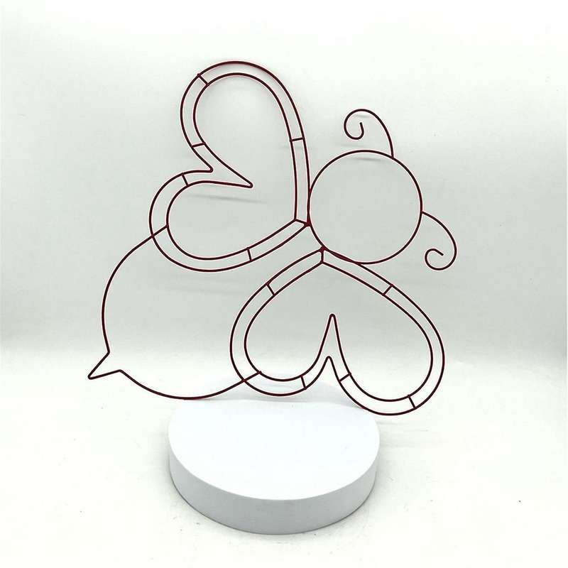 6PCS Bee Wreath Form Wire Wreath Frame Spring Summer Patio Porch Decor for Home Decor and Outdoor