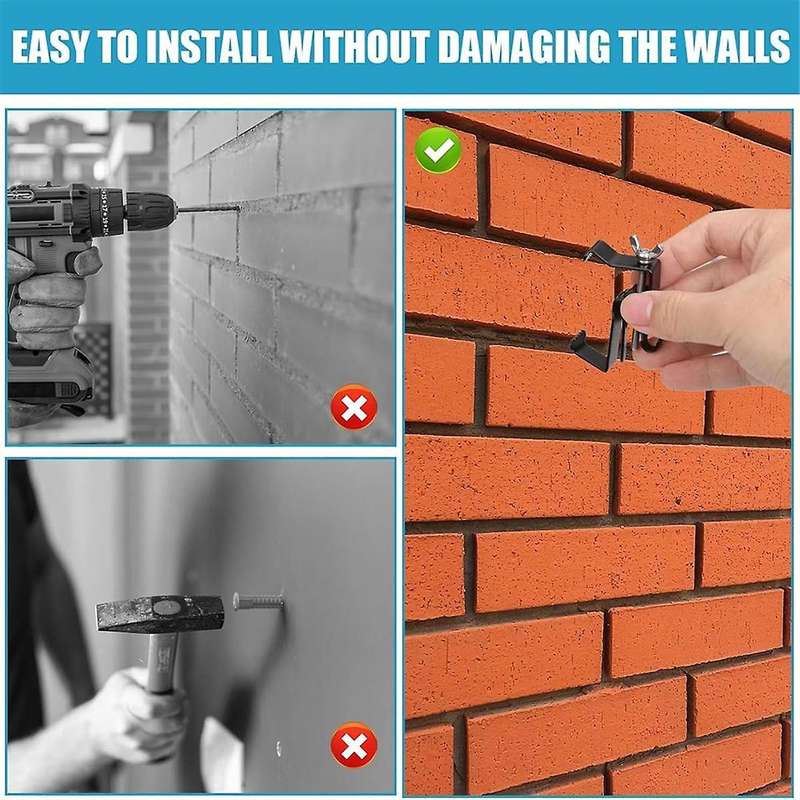 6pcs Brick Hangers, Metal Brick Hangers Adjustable Brick Hooks Heavy-Duty Brick Hangers No Drills Wa