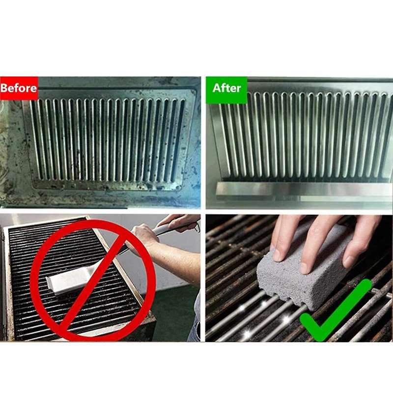 6pcs Bbq Grill Clean Brick Block Barbecue Cleaning Stone Bbq Racks Stains Grease Cleaner Gadgets Ki