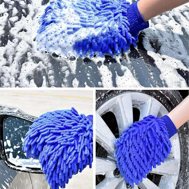 6Pcs Car Detailing Detail Brush Kit Car Wash Mitt Boar Hair Brushes for Car Motorcycle Cleaning Whee