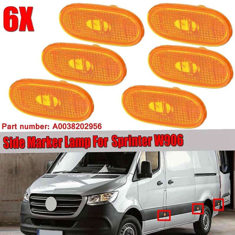 6Pcs Car Amber Turn Signal Light Side Marker Light for Sprinter W906 2006+ A0038202956