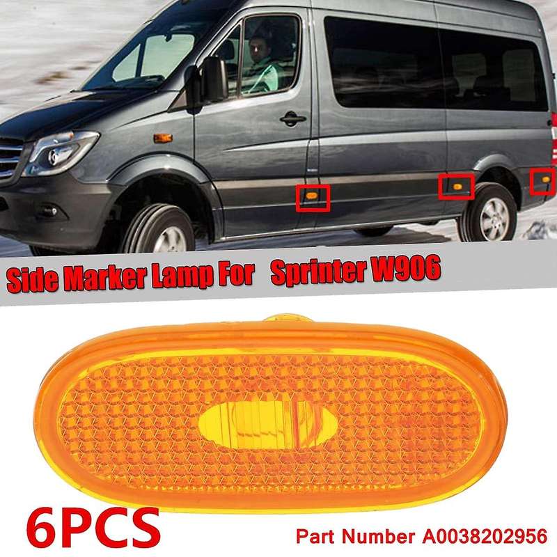 6Pcs Car Amber Turn Signal Light Side Marker Light for Sprinter W906 2006+ A0038202956