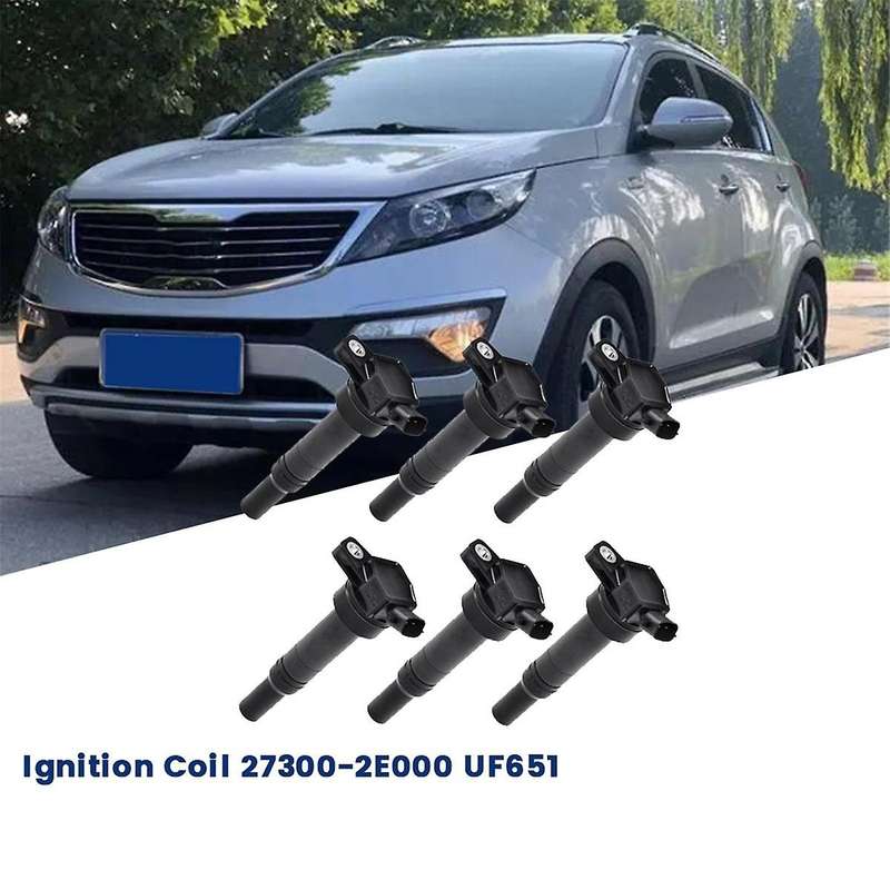 6Pcs Car Ignition Coil 27300-2E000 UF651 for Soul Forte 1.8L 2.0L 2011-2016 273002E000 5C1861