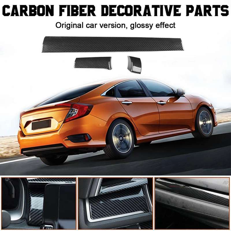 6Pcs Car Interior Moulding Dashboard Trims Strips Center Consoles Stickers Trim Cover for 10Th Gen 2