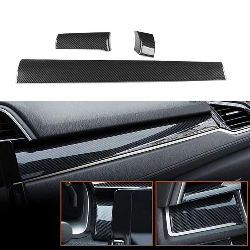 6Pcs Car Interior Moulding Dashboard Trims Strips Center Consoles Stickers Trim Cover for 10Th Gen 2