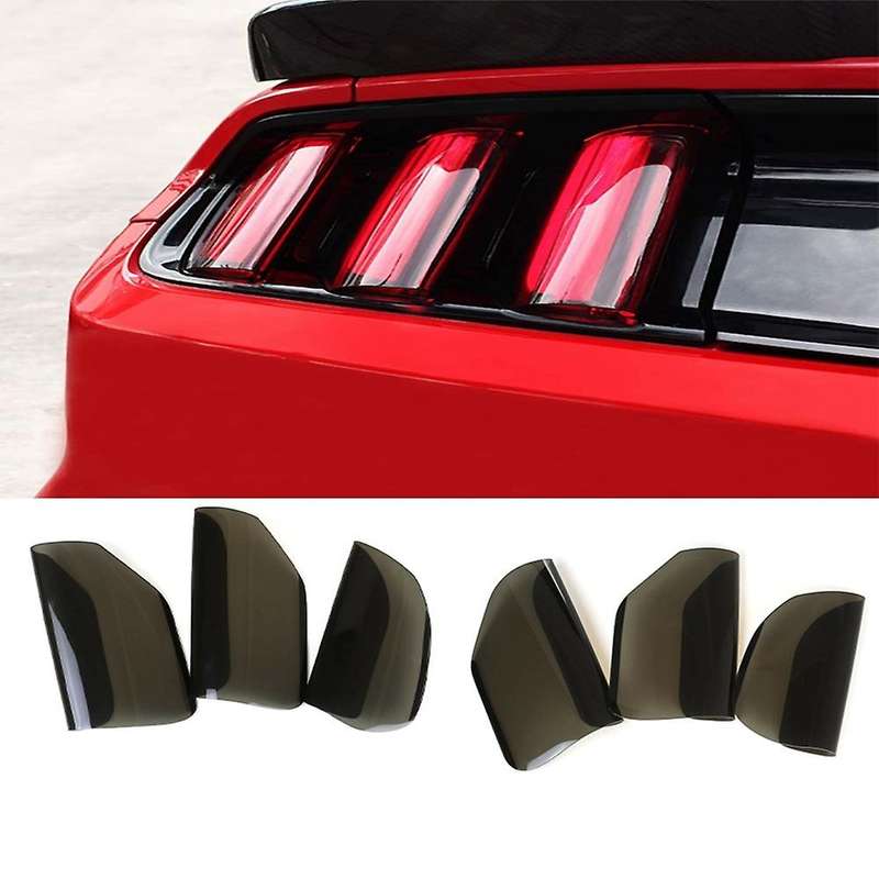 6Pcs Car Rear Tail Light Lamp Cover Protector Sticker Smoked Auto Tail Light Hood for 2015-2017