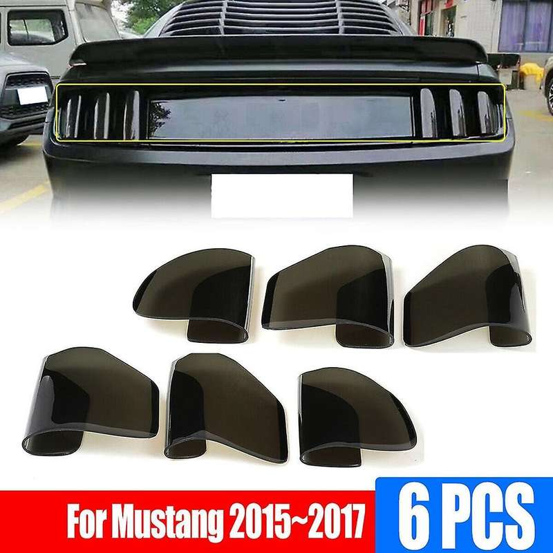 6Pcs Car Rear Tail Light Lamp Cover Protector Sticker Smoked Auto Tail Light Hood for 2015-2017