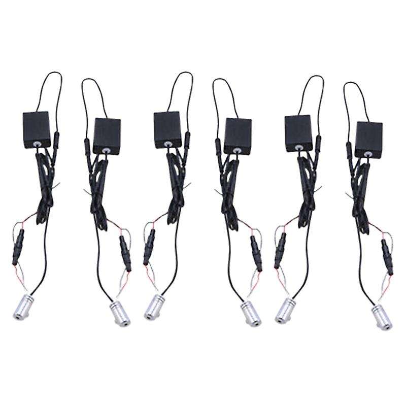 6Pcs Car RGB Interior Decoration Lights APP Bluetooth Control Atmosphere Lamp Wireless Standalone Co