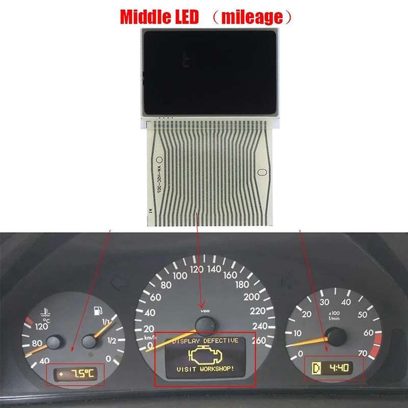6Pcs Car LCD Screen for C-Class W202 E-Class W210 CLK-Class W208 -Class R170 A/C Information Display