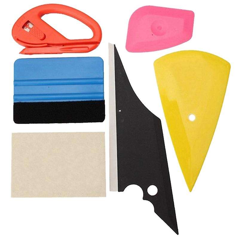 6Pcs Carbon Fiber Car Tools Vinyl Wrap Film Sticker Wrapping Tool Auto Window Foil Magnetic Stick Sq