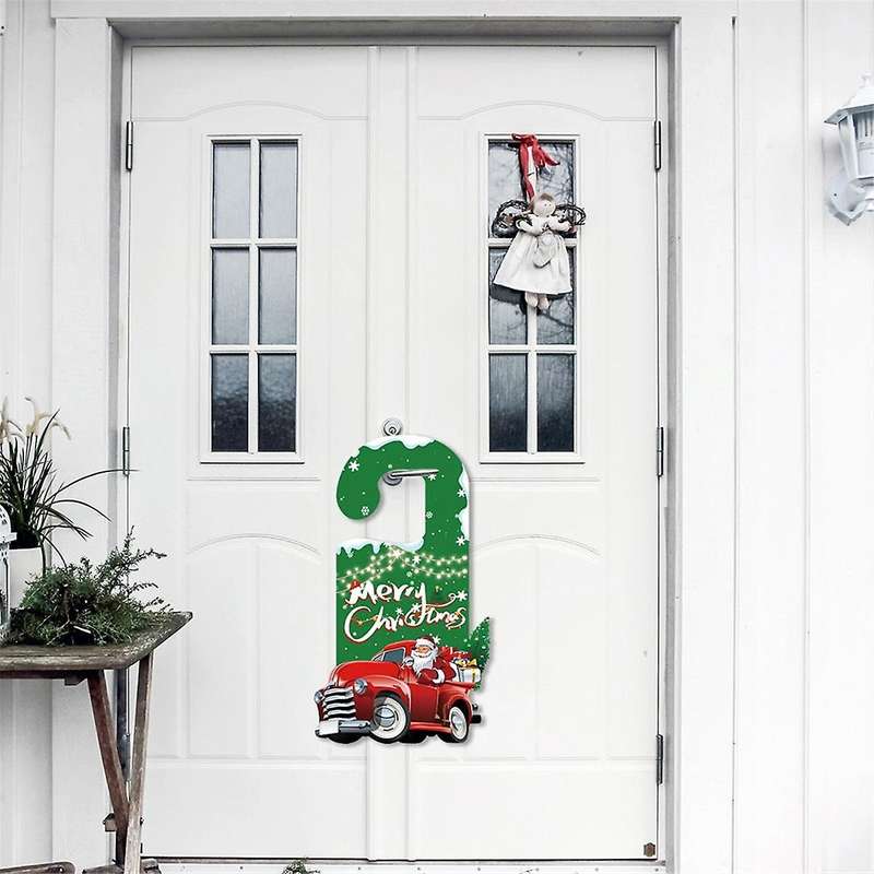 6Pcs Christmas Doorknob Hanger Decoration Christmas Doorknob Ornament Sign Christmas Door Handle Pen