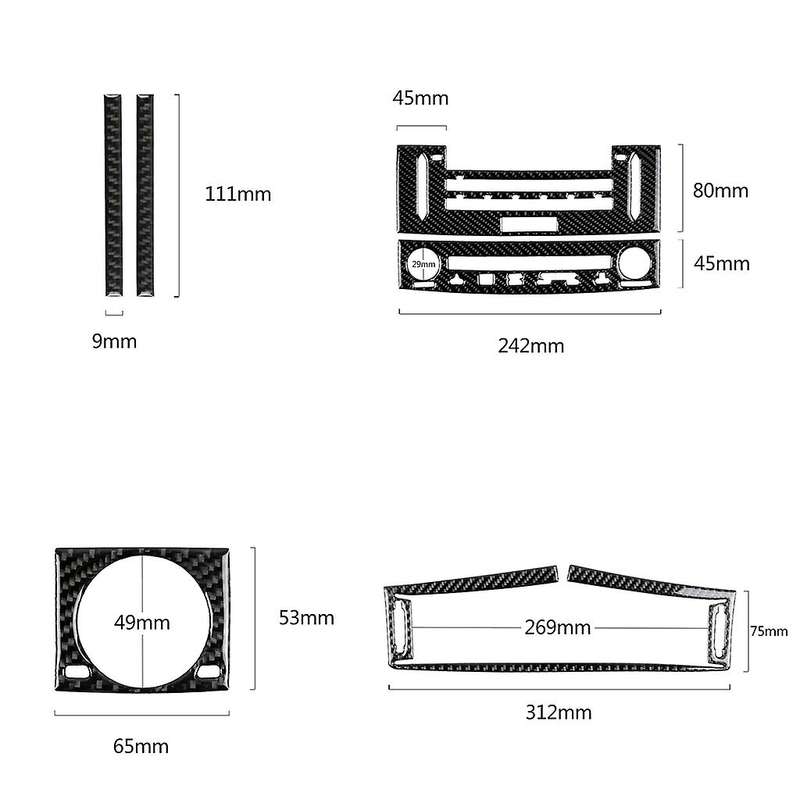 6Pcs Carbon Fiber Air Vent AC&CD Panel Cover Trim Set for IS250 IS350 2014 -18