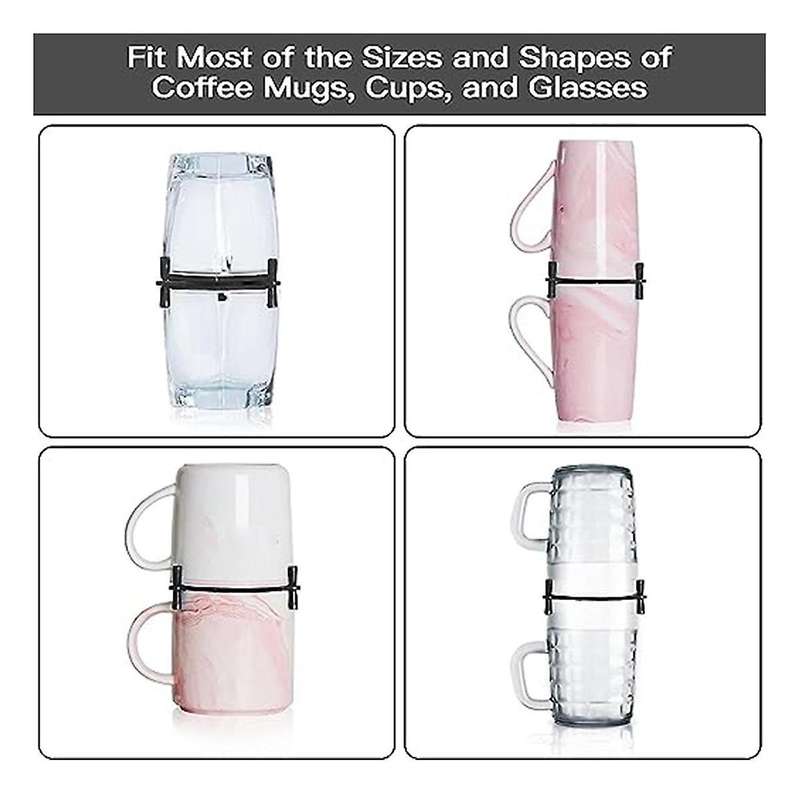 6pcs Coffee Mug Holder Adjustable Drinkware Stacker Organizer Stackable Coffee Cup Organizer Cup St