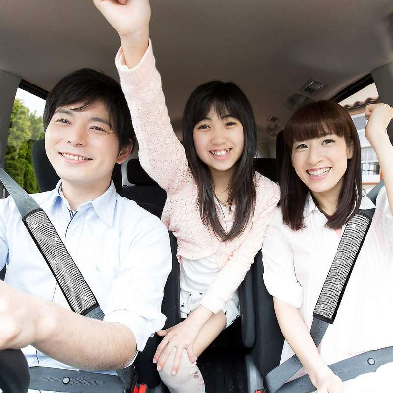 6Pcs Crystal Rhinestone Include Shift Gear Cover Auto Handbrake Cover Seat Strap Belt Shoulder Pads
