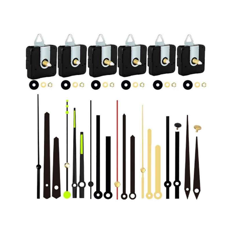 6pcs Clock Mechanism Replacement Kit with 7 Clock Hands Operated for Clock Repair Diy Clock Repair M