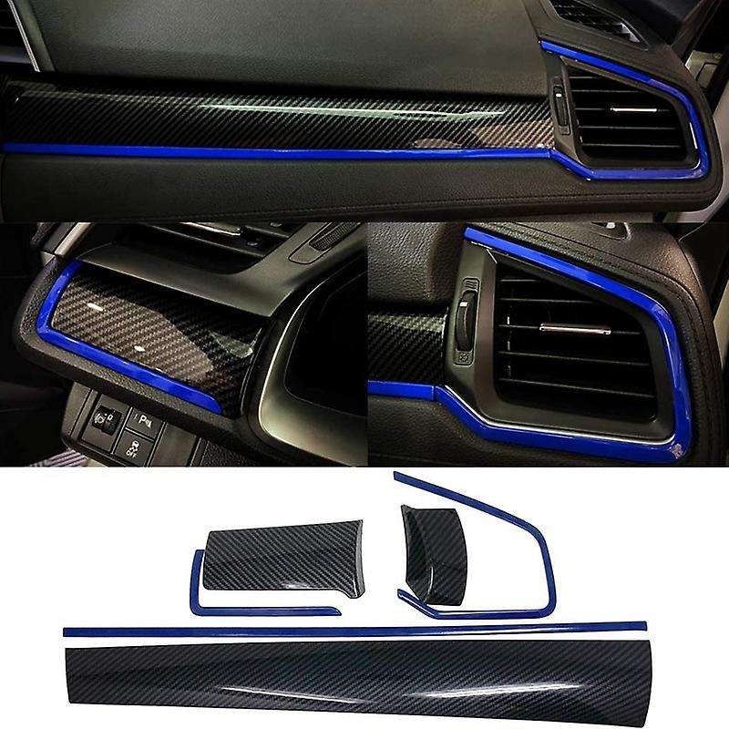 6Pcs Console Center Dashboard Cover Trim Decorative Sticker for 10Th Gen 2016 2017 2018 2019 2020