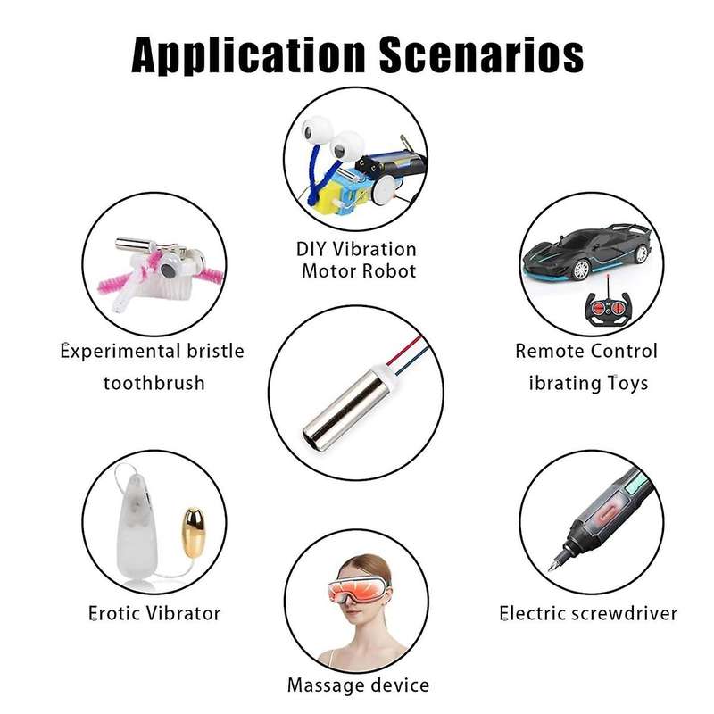 6PCS DC CorelessVibration Motor 7X25Mm Waterproof Vibration Motor 1-6V 8000-2000RPM Suitable for Vib
