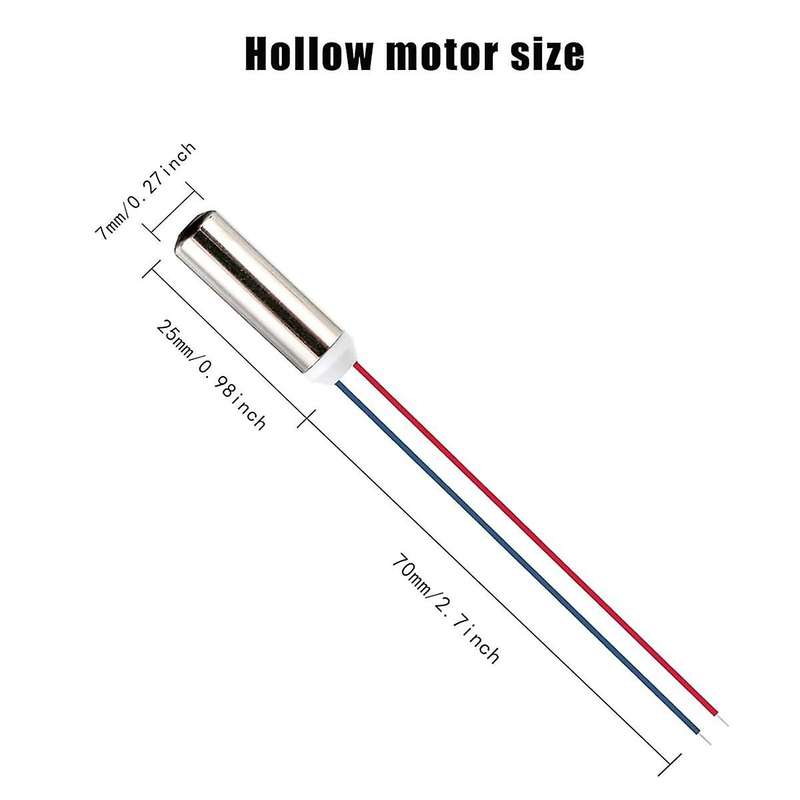 6PCS DC CorelessVibration Motor 7X25Mm Waterproof Vibration Motor 1-6V 8000-2000RPM Suitable for Vib