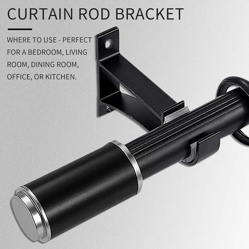6pcs Curtain Rod Bracket Set Single Hole Small Curtain Rod Hooks for Wall Heavy Duty Curtain Draper