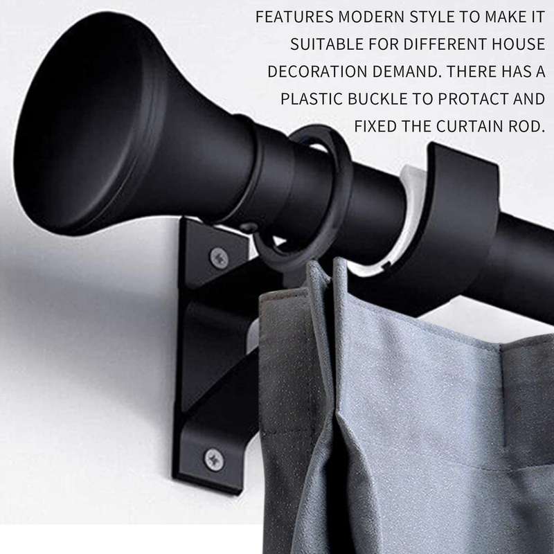 6pcs Curtain Rod Bracket Set Single Hole Small Curtain Rod Hooks for Wall Heavy Duty Curtain Draper