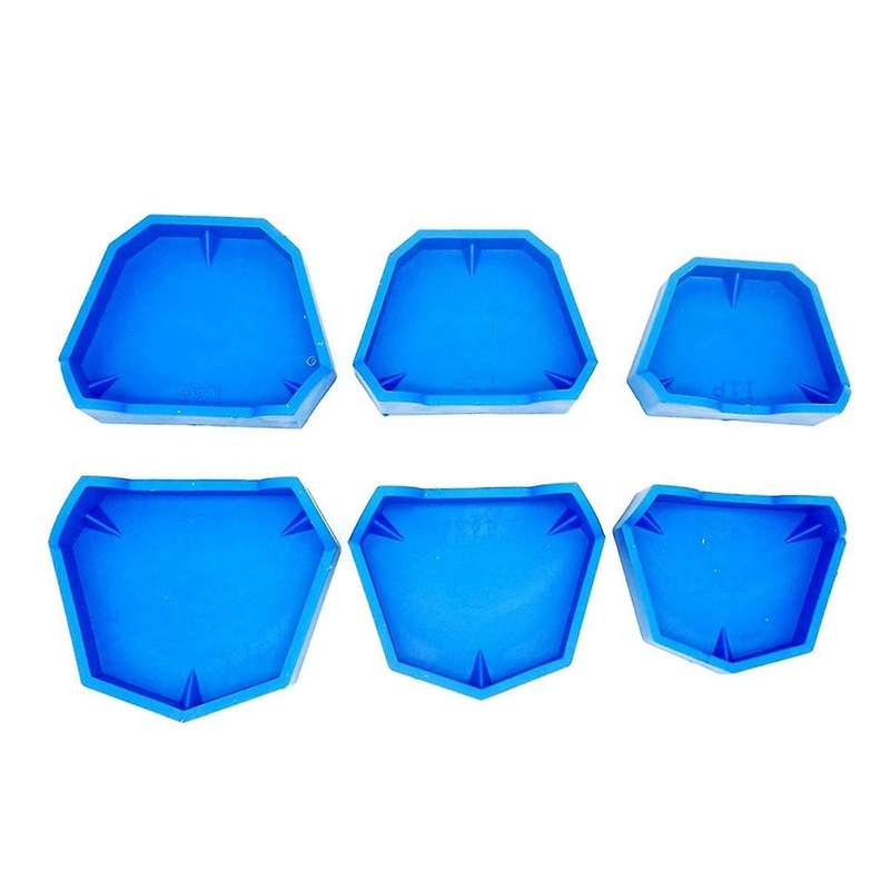 6PCS Dental Model Base Former Impression Trays Base Set for Lab Plaster Model Cast Trimming