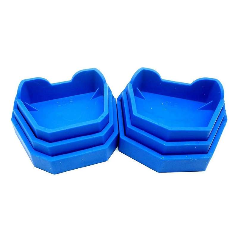 6PCS Dental Model Base Former Impression Trays Base Set for Lab Plaster Model Cast Trimming