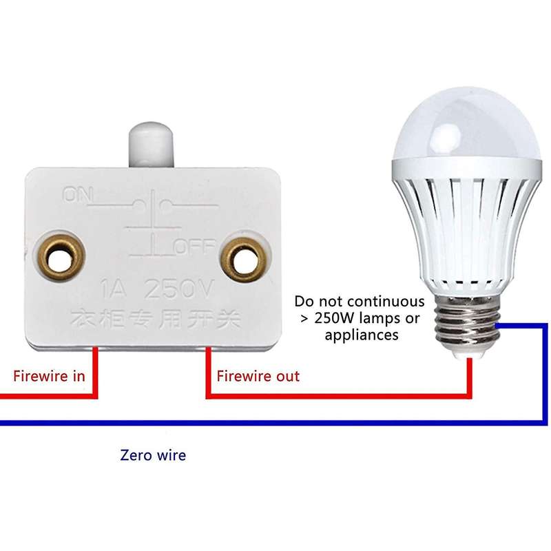 6Pcs Door Led Switch for Closet Light,Normally Closed Cabinet Electrical Lamp Switches,for Closet Pa