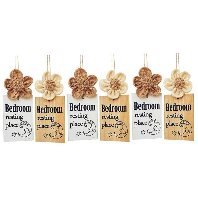 6PCS Door Plate for Baby Door Wall Hanging Decorations Baby Sleeping Sign Wood Bedroom Door Plate Ho