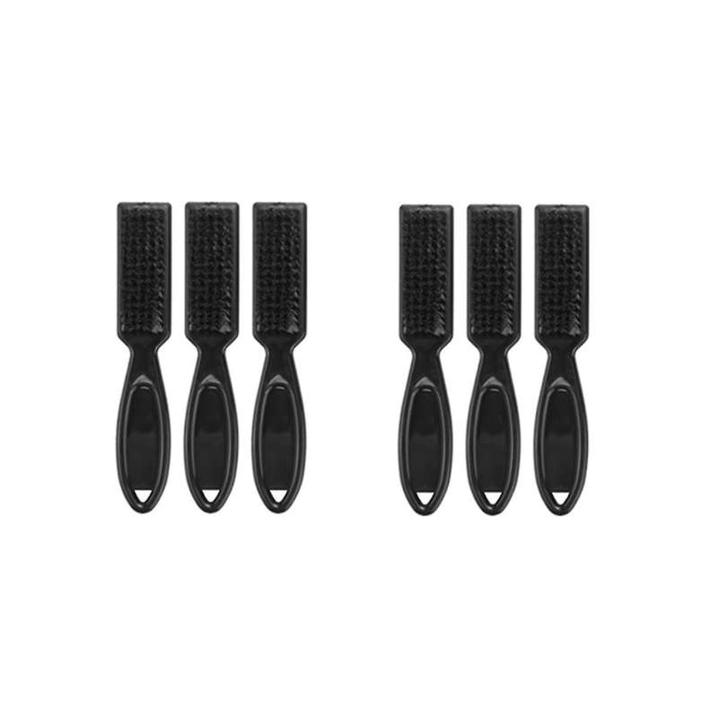 6Pcs Fade Brush Comb Scissors Cleaning Brush Barber Shop Skin Fade Vintage Oil Head Shape Carving Cl