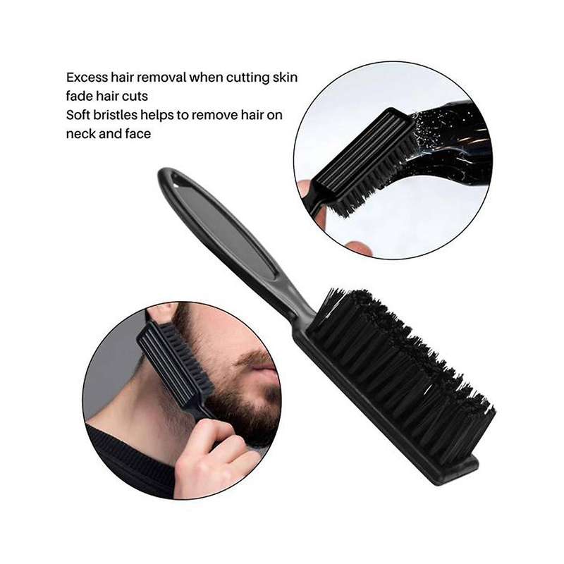 6Pcs Fade Brush Comb Scissors Cleaning Brush Barber Shop Skin Fade Vintage Oil Head Shape Carving Cl