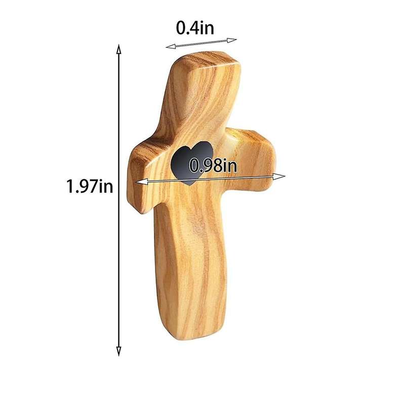 6PCS Encouragement Gift Small Wooden Hand Held Wooden Pocket Hand Held for Praying