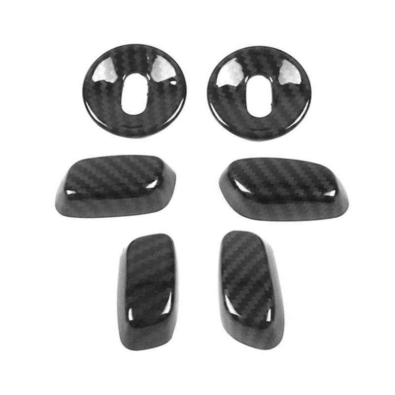 6pcs for Ct4 2020 Car Carbon Fiber Adjustment Knob Button Cover Trims