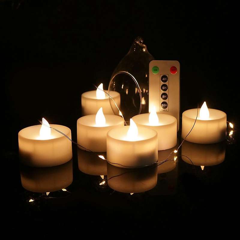 6pcs Flameless Candles Battery Operated Led Tea Lights Candles Led Candles with 6-key Timer Remote