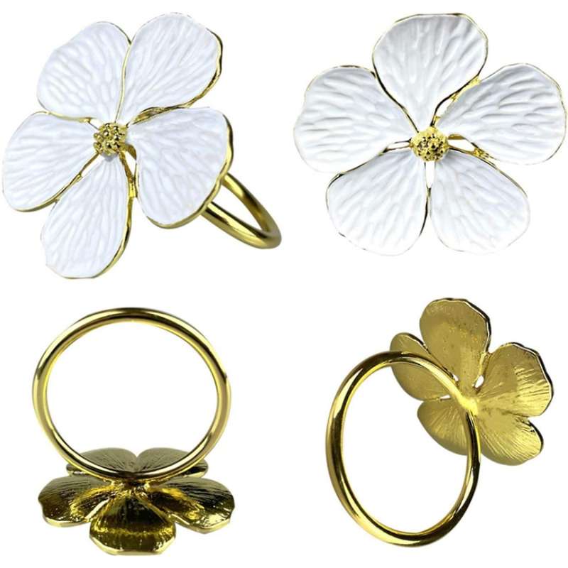 6Pcs Flower Napkin Ring, Buckles Napkin Holder Dining Setting Decor for Wedding Christmas