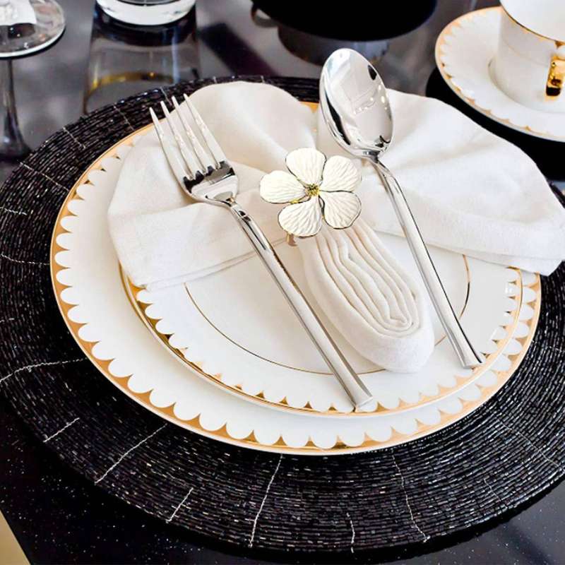 6Pcs Flower Napkin Ring, Buckles Napkin Holder Dining Setting Decor for Wedding Christmas