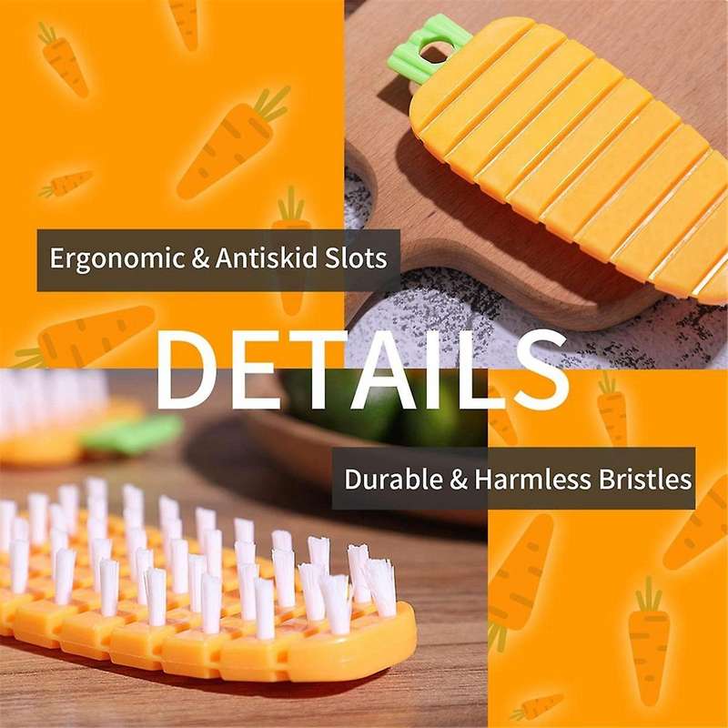 6pcs Flexible Fruit and Vegetable Brush, Carrot Brush, Home Kitchen Multi-functional Kitchen Brush