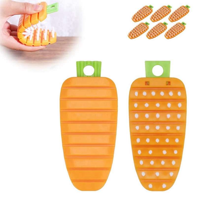6pcs Flexible Fruit and Vegetable Brush, Carrot Brush, Home Kitchen Multi-functional Kitchen Brush