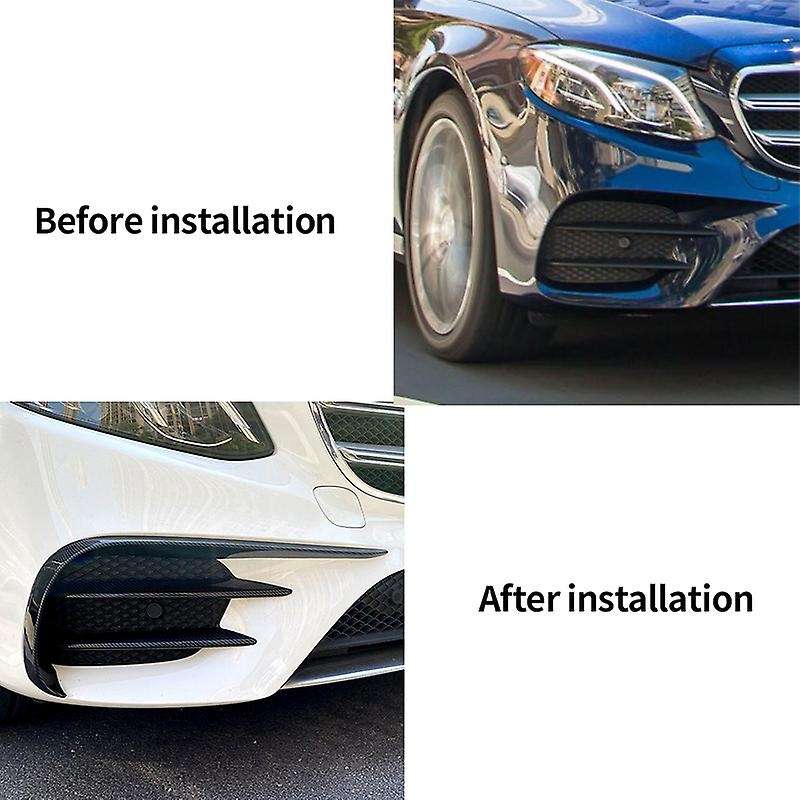 6Pcs Front Bumper Fog Lamp Eyebrow Grille Cover Trim Spoiler for E Class W213 E200 E260 E300 2016-20