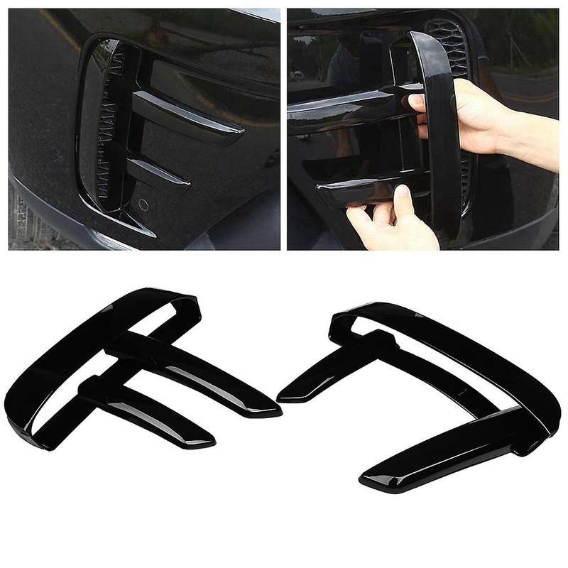 6Pcs Front Fog Lamp Cover Trim for 5 2017-2018 Black ABS Plastic Fog Lamp Trim