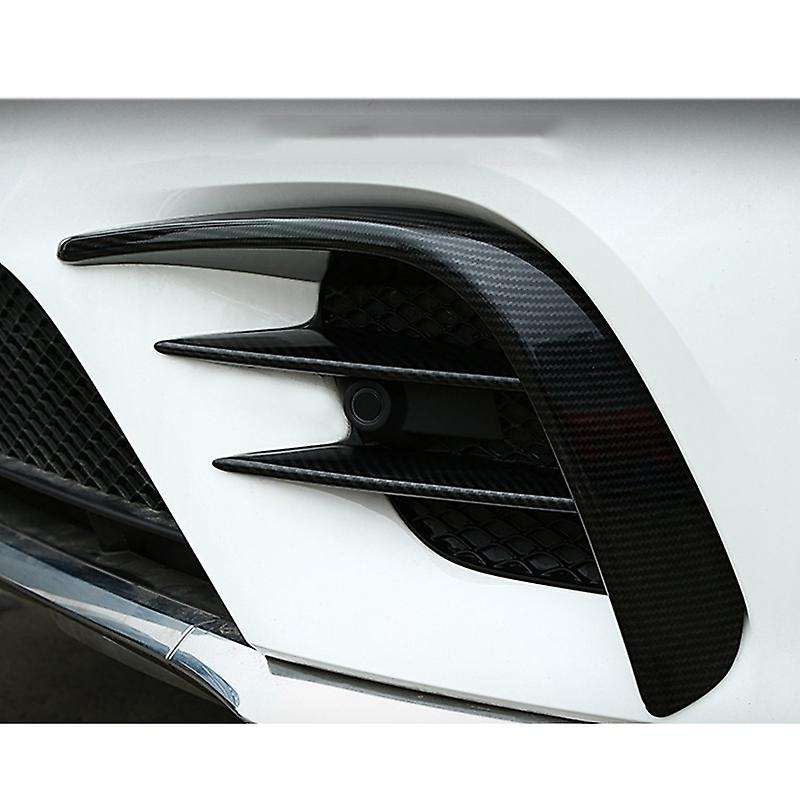6PCS Front Bumper Lip Splitter Grille Cover Fog Lamp Air Knife Sticker for GLC X253 2015-2019 Carbon