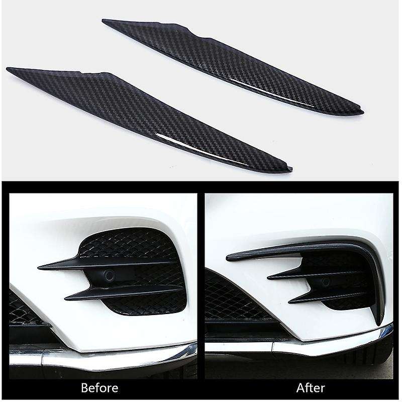 6PCS Front Bumper Lip Splitter Grille Cover Fog Lamp Air Knife Sticker for GLC X253 2015-2019 Carbon