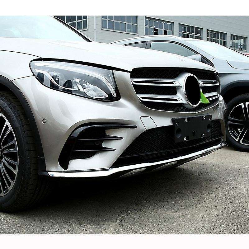 6PCS Front Bumper Lip Splitter Grille Cover Fog Lamp Air Knife Sticker for GLC X253 2015-2019 Carbon