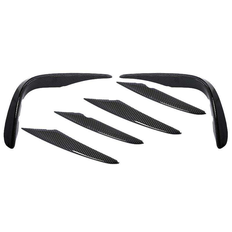 6PCS Front Bumper Lip Splitter Grille Cover Fog Lamp Air Knife Sticker for GLC X253 2015-2019 Carbon